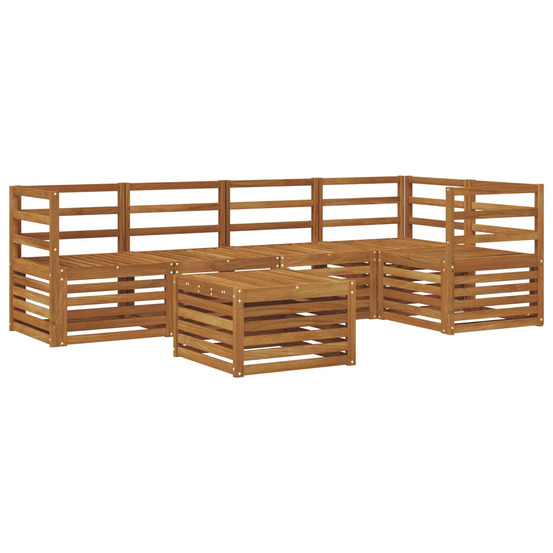 Ensemble de canapé d'angle 6 pcs naturel bois d'acacia massif