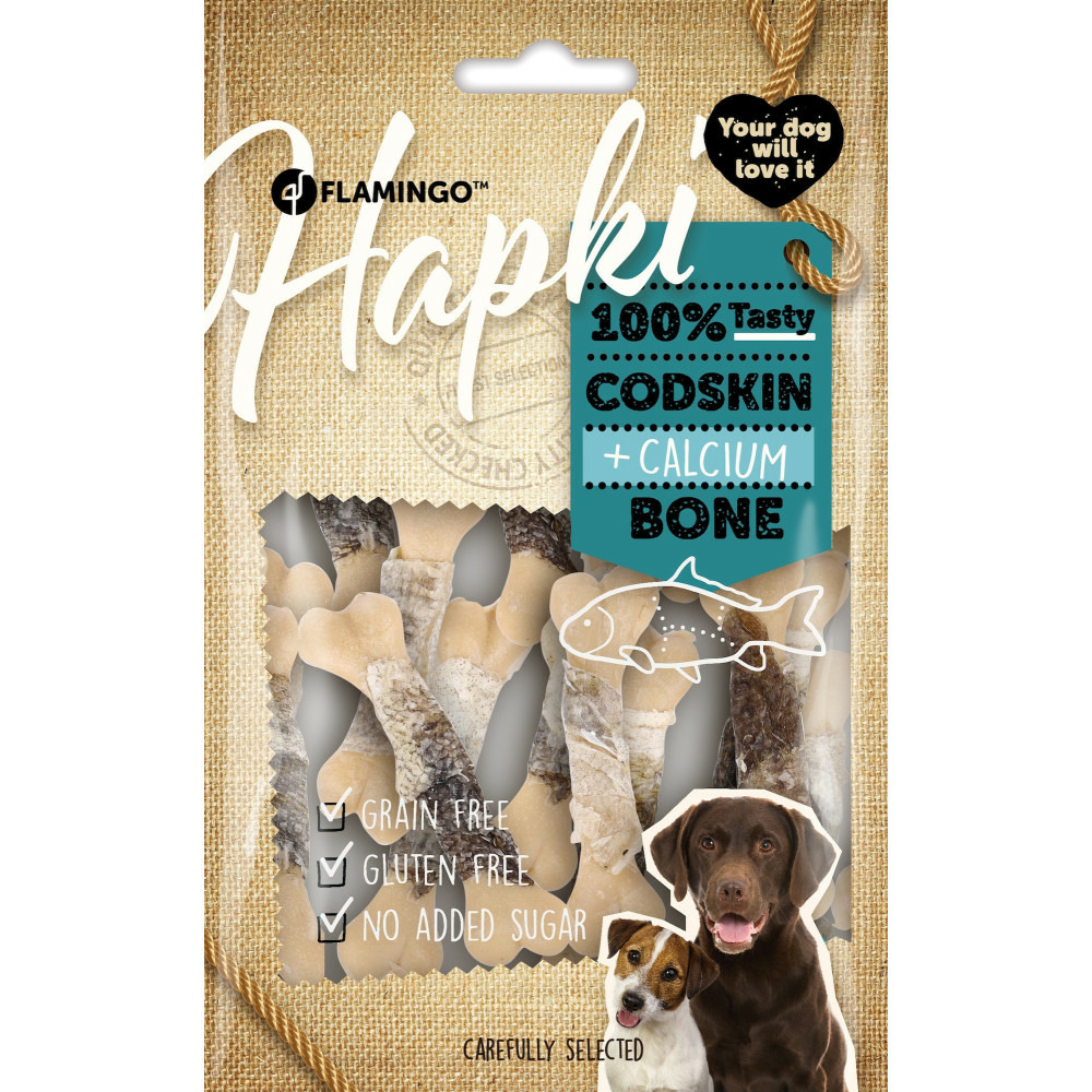 Friandises os de calcium avec peau de poisson 85 g pour chien