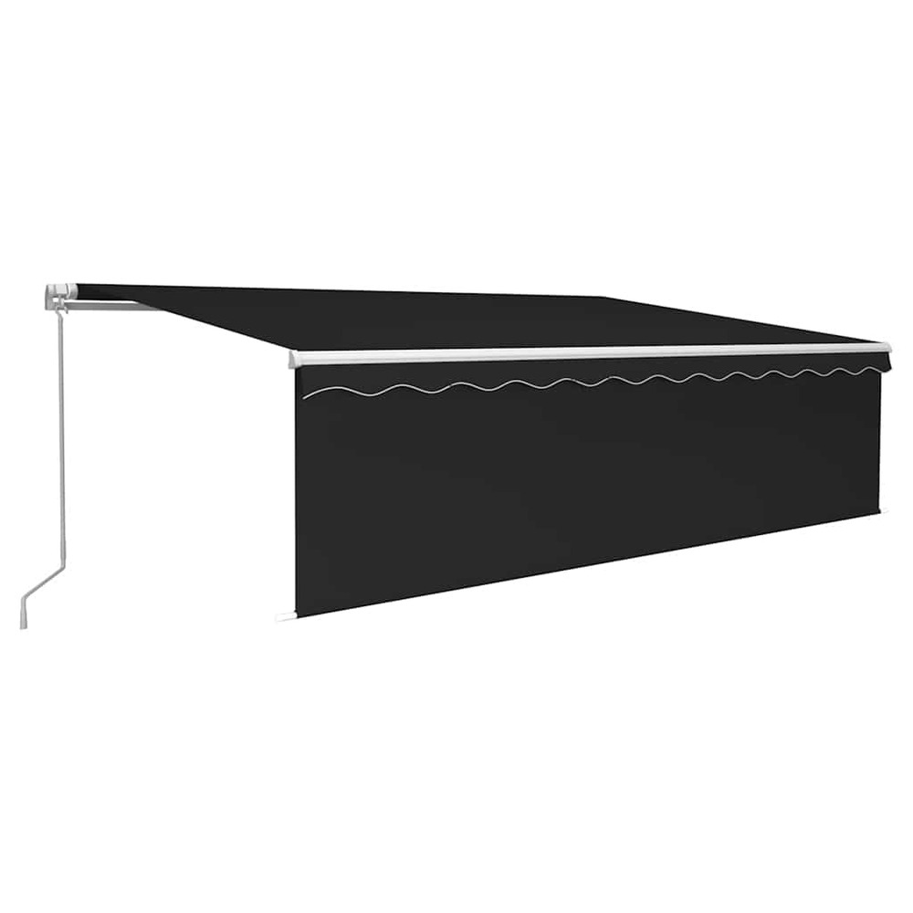 Auvent rétractable manuel avec store et led 5x3 m anthracite