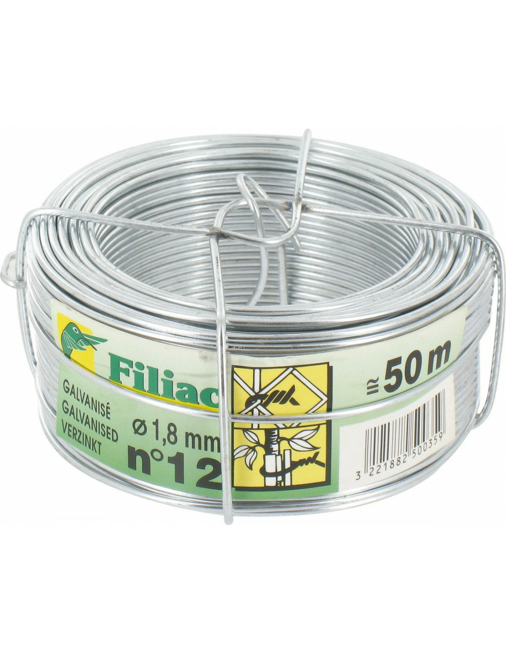 Fil galvanisé 1,8mm - 50m n°12 - filiac