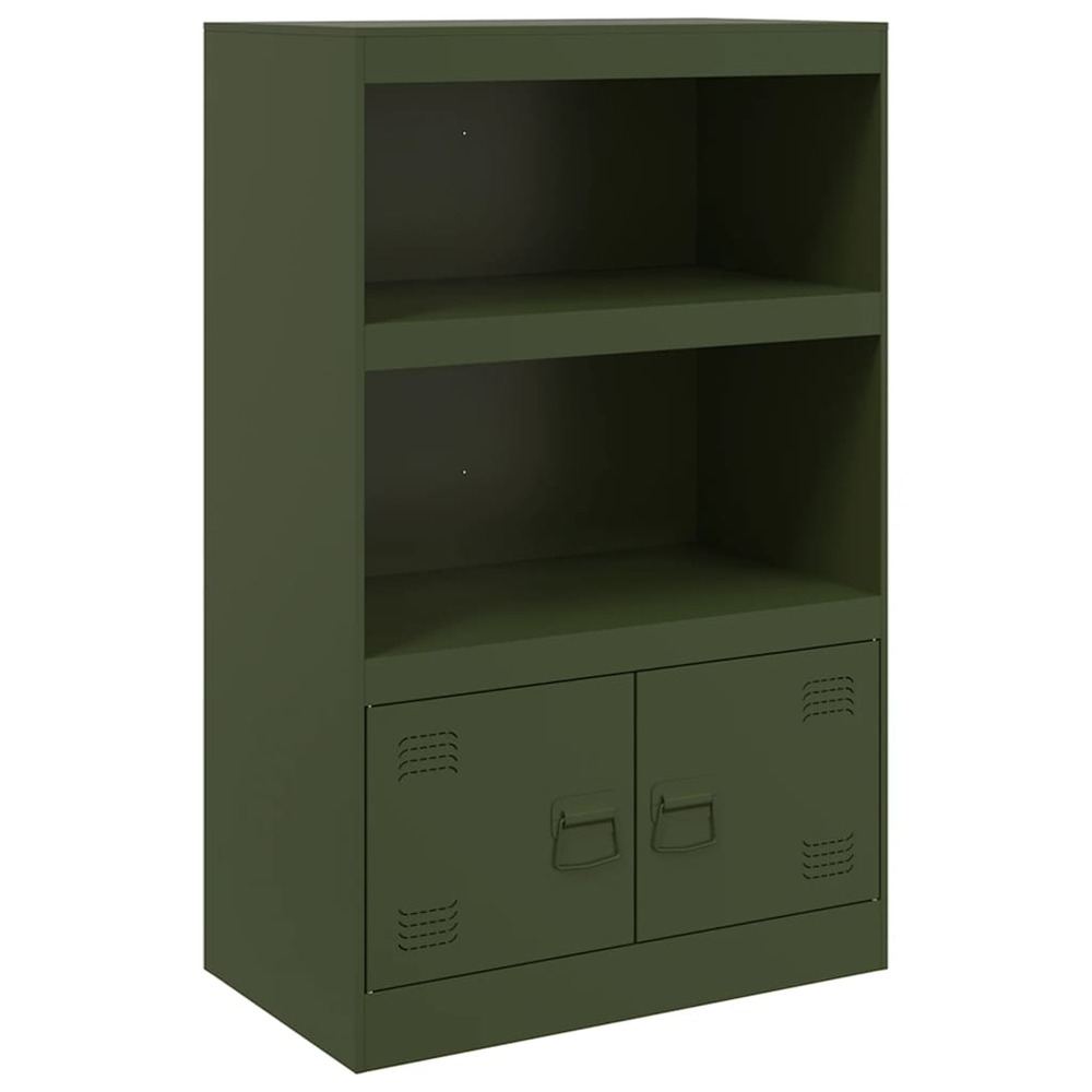 Buffet bahut commode armoire meuble de rangement organisateur cuisine salle de séjour salon olive 67 x 39 x 107 cm acier vert