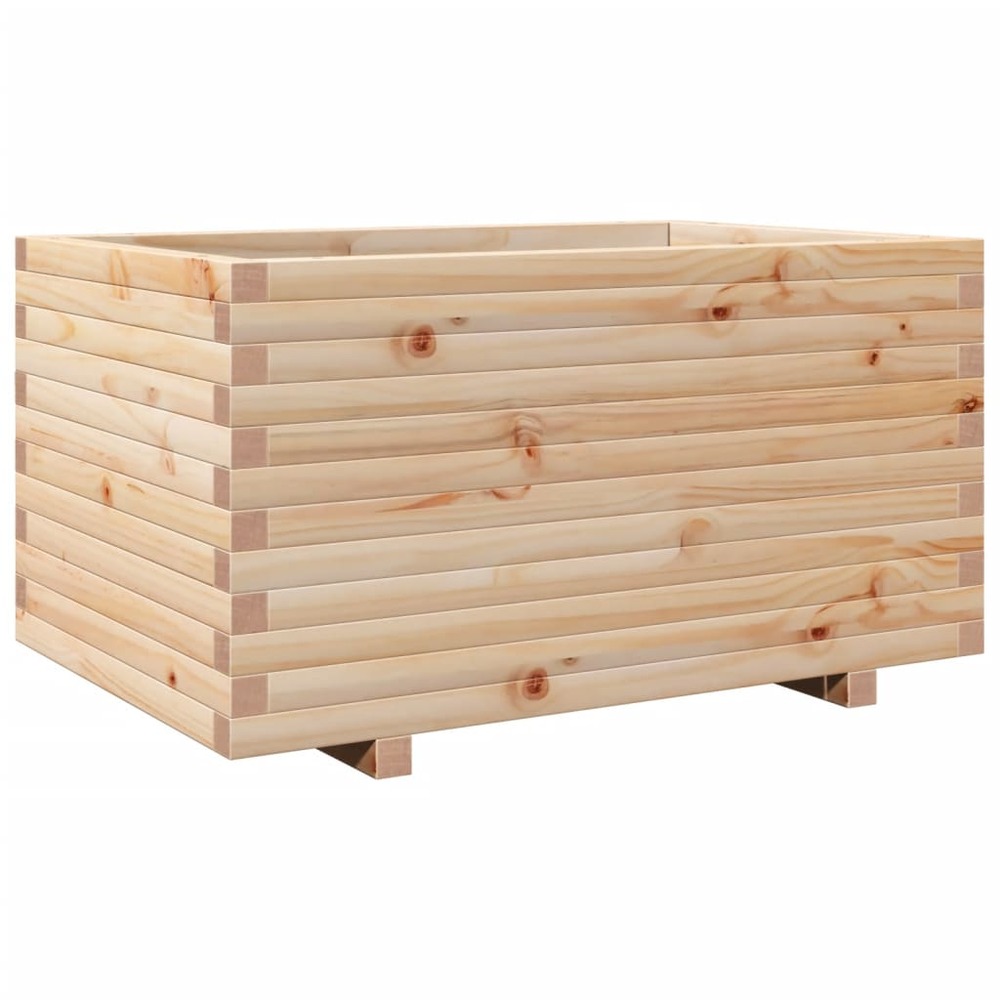 Jardinière bac lit surélevé plantes fleurs terrasse jardin 90 x 60 x 49,5 cm bois de pin massif marron