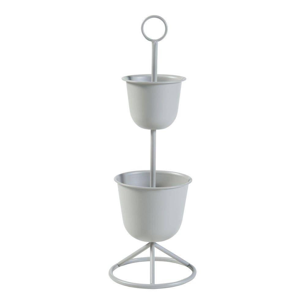 Porte-plantes style intemportel support 77 x 26 cm 2 cache-pots beige