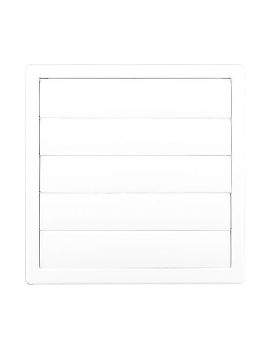 Grille d'aération carrée encastrée à lames mobiles abs ø 120mm blanche