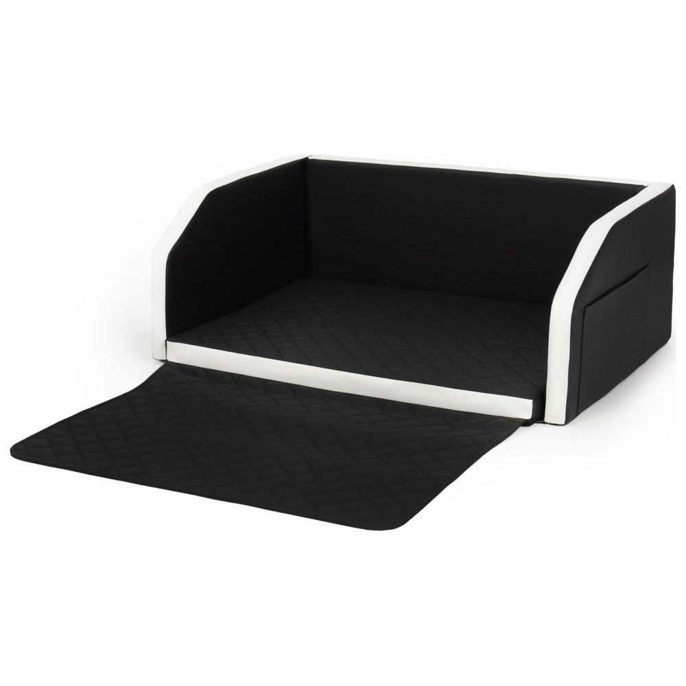Velinda panier de voiture pliable pour chien 100x70 cm — noir - blanc