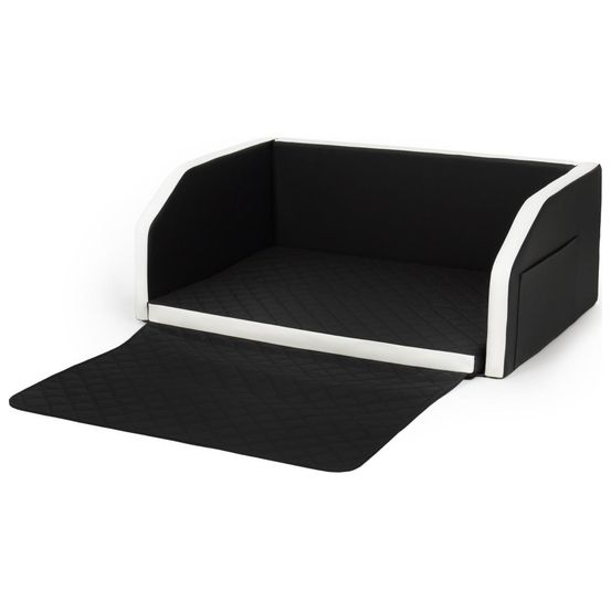 Velinda panier de voiture pliable pour chien 100x70 cm — noir - blanc