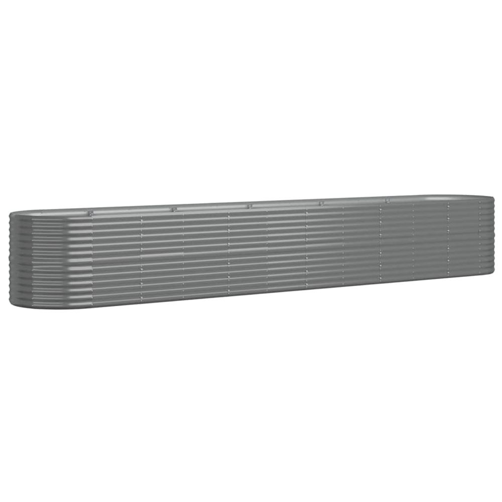 Lit surélevé de jardin acier galvanisé 440x80x68 cm gris