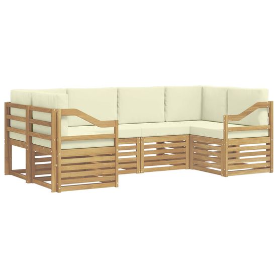 Ensemble de canapés d'extérieur 6 pc blanc et crème polyester
