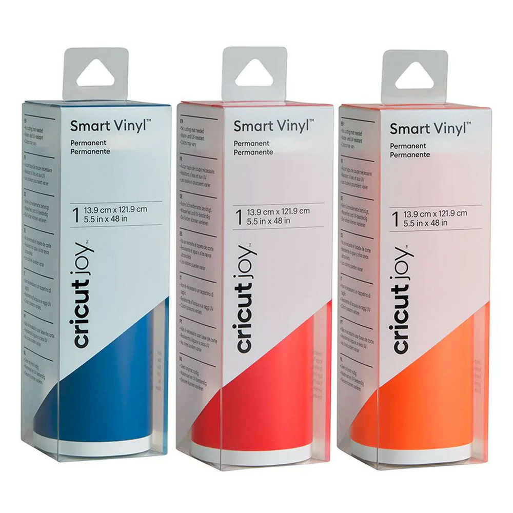 3 vinyles permanents 122 x 14 cm - rouge, orange, bleu