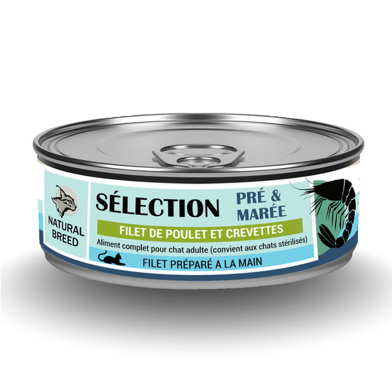 X12 sélection filets poulet & crevettes – alimentation humide sans céréales (pâtée chat adulte & stérilisé)