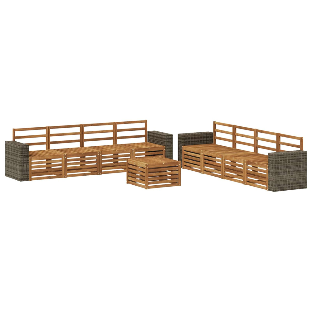 Ensembles de canapés 9 pcs bois d'acacia massif