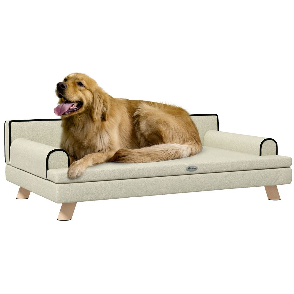 Canapé lit chien en polyester pour salon design scandinave élégant 100x62x32cm beige - comfortxl outdoor living