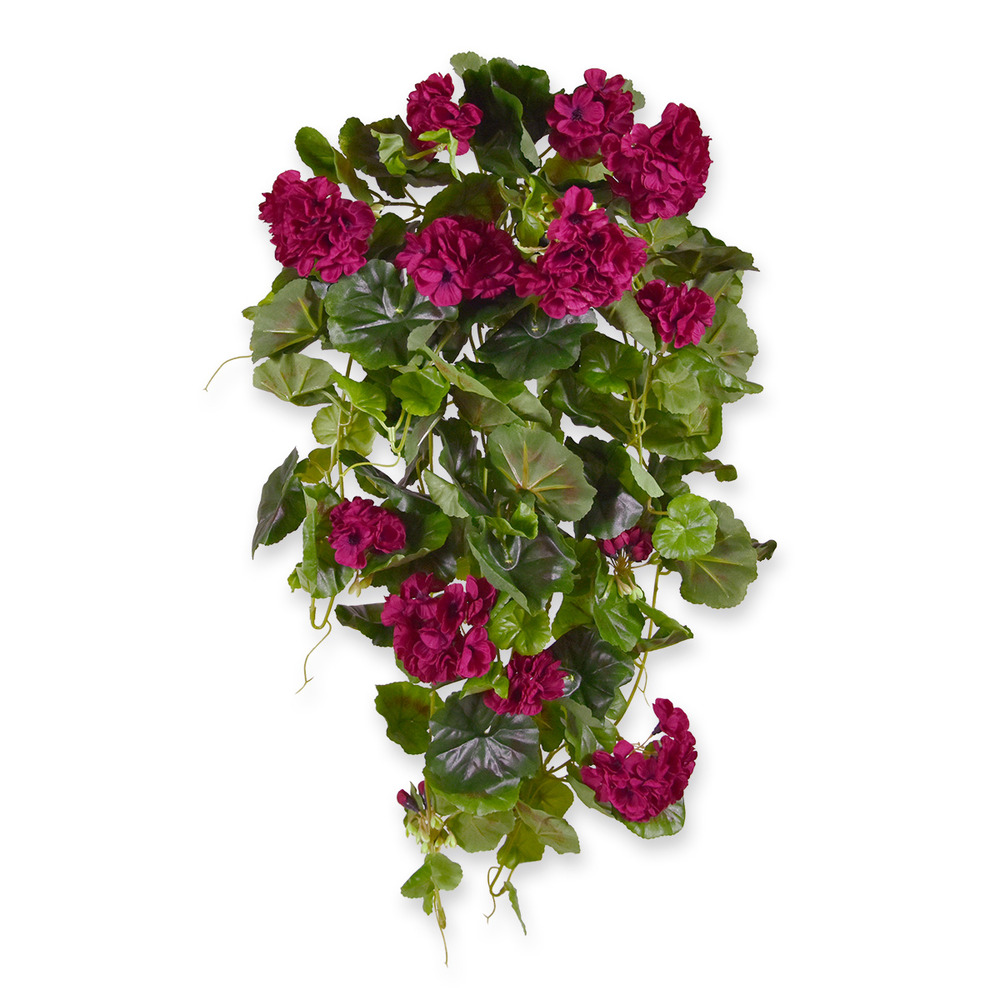 Geranium artificiel suspendu deluxe 70cm burgundy