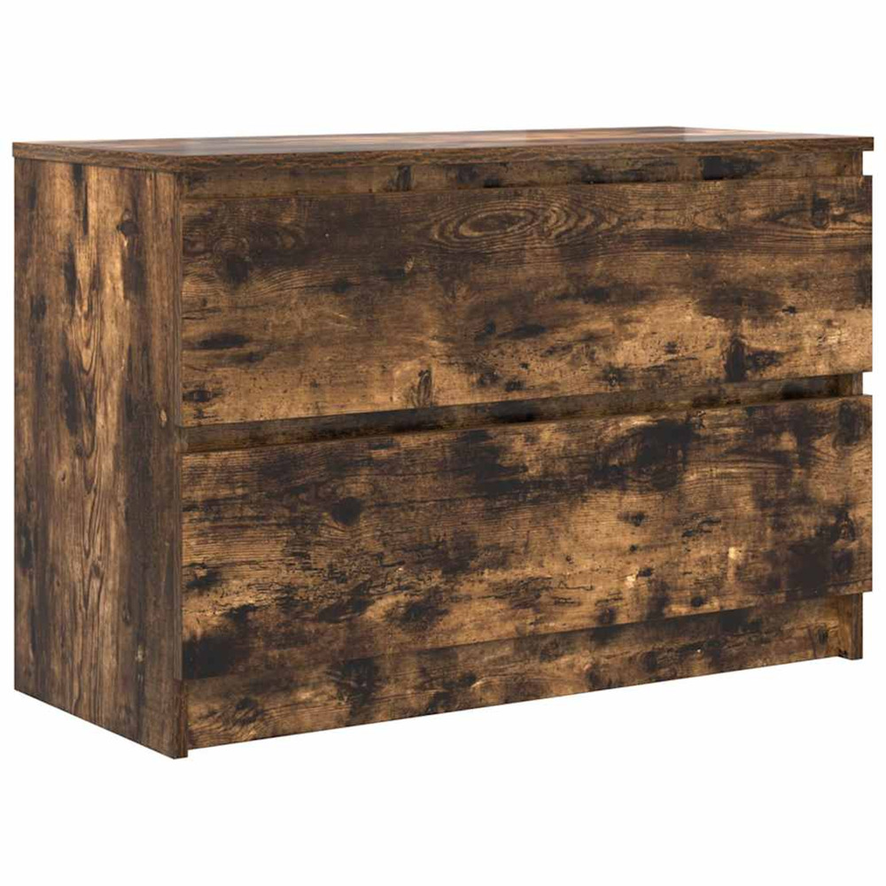 Meuble tv chêne fumé 80x35x54 cm bois d'ingénierie