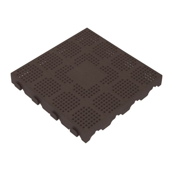 Dalle autoportante clipsable ajourée jardin - 39 x 39 cm - marron