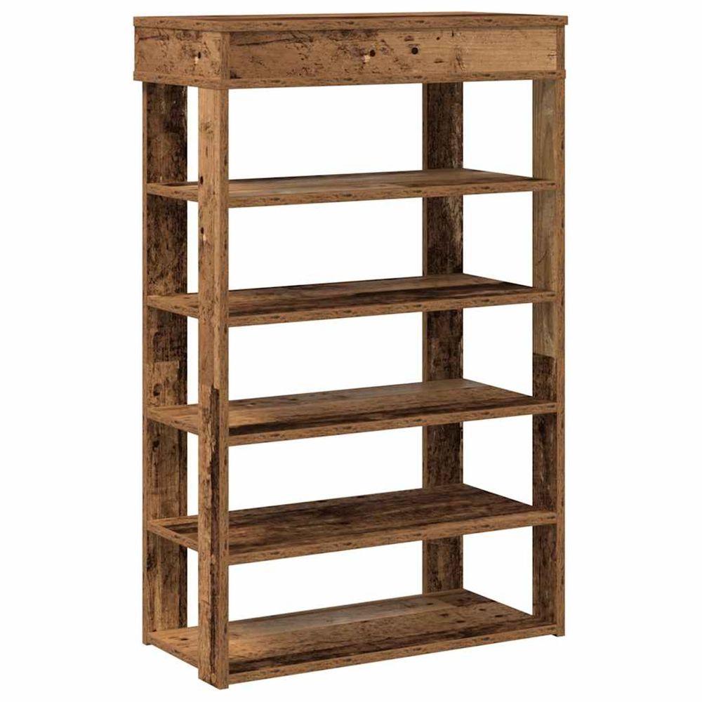 Étagère à chaussures vieux bois 60x30x98 cm bois d'ingénierie