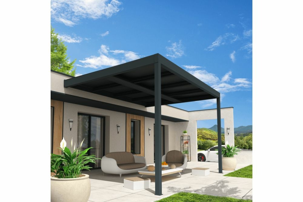Pergola solaire active gris anthracite 4,634x3,543m 3200w
