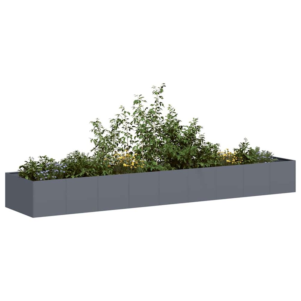Potager surélevé géant acier pour jardin anthracite 360x80x40 cm
