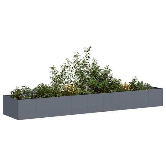 Potager surélevé géant acier pour jardin anthracite 360x80x40 cm