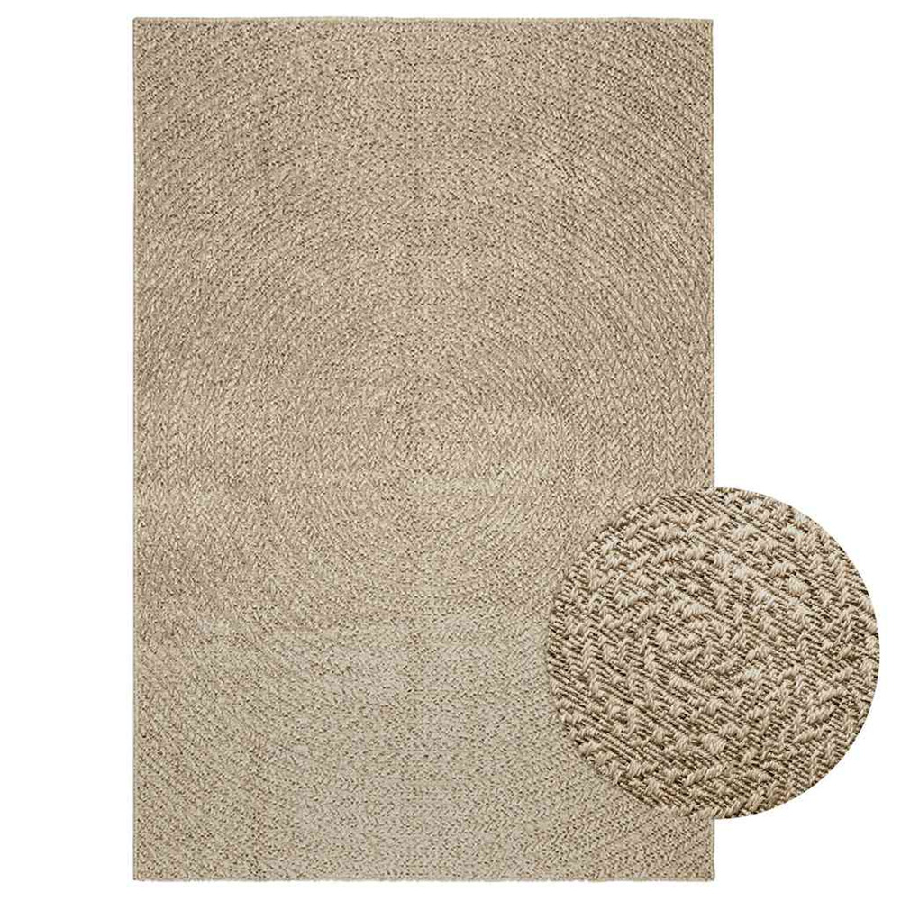 Tapis zizur beige 140x200 cm aspect de jute intérieur extérieur