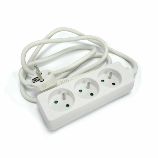 Bloc rallonge 3 prises 16a - blanc unitaire