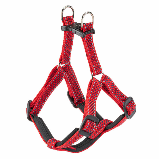 Harnais pour petits chiens réfléchissant daytona deluxe small, rembourré, rouge-noir