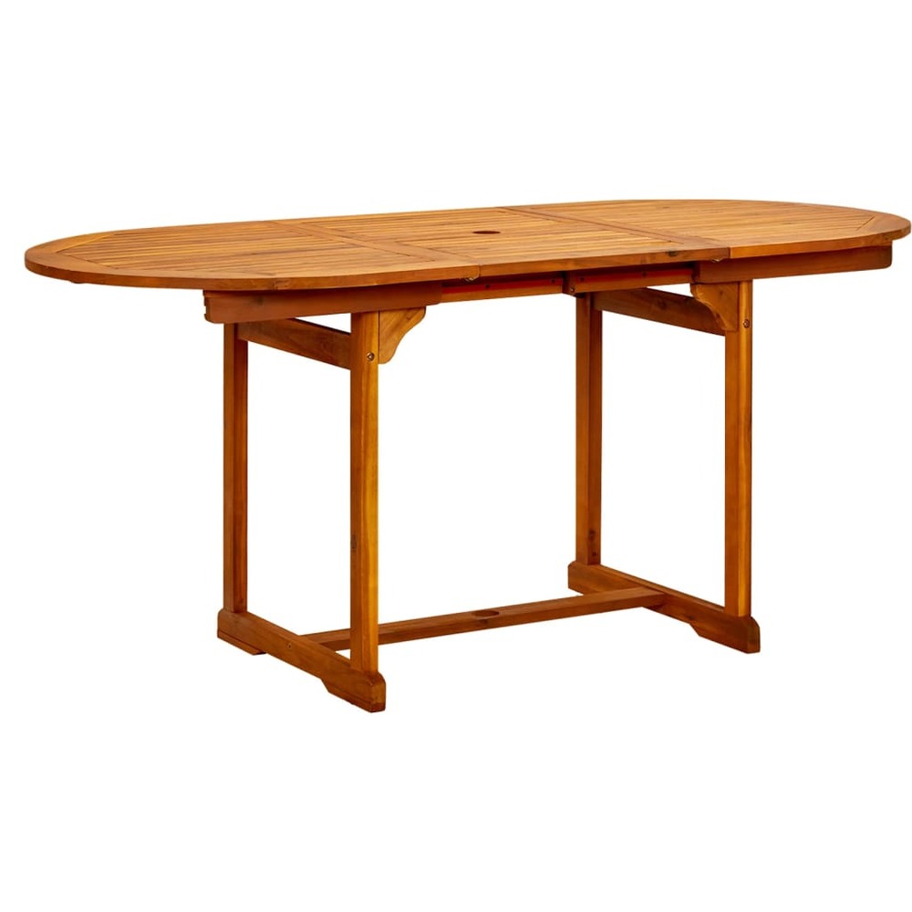 Table à dîner de jardin (120-170)x80x75 cm bois d'acacia massif