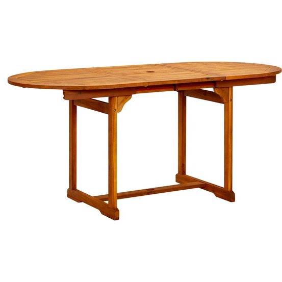Table à dîner de jardin (120-170)x80x75 cm bois d'acacia massif