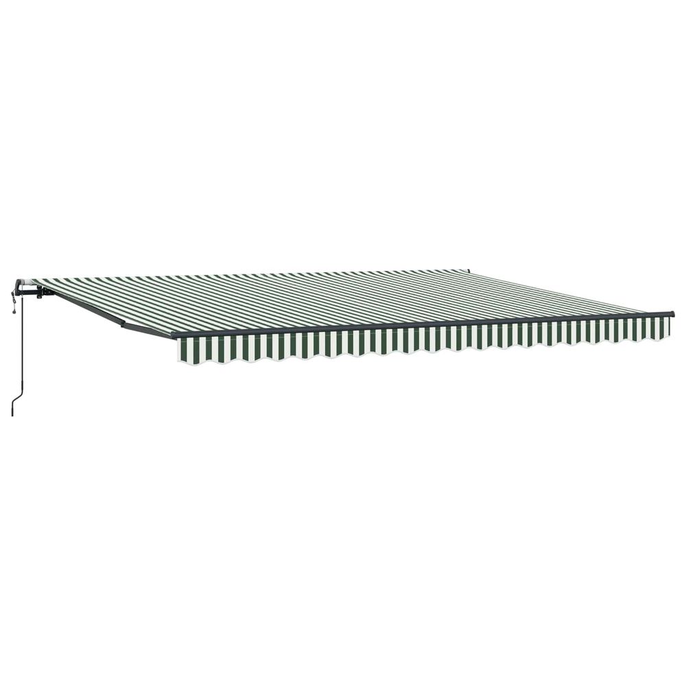 Auvent rétractable vert et blanc 450 × 350 cm