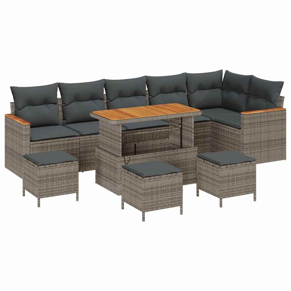 Ensemble de canapé de jardin 10 pc 6-nombre de places gris