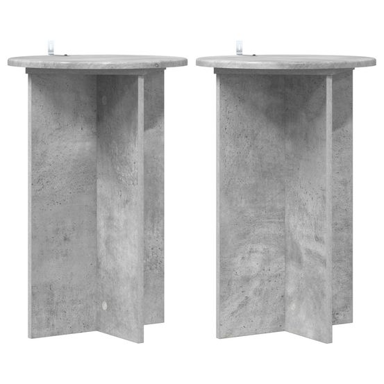 Support de plante 2 pièces gris béton ø40 x 60 cm
