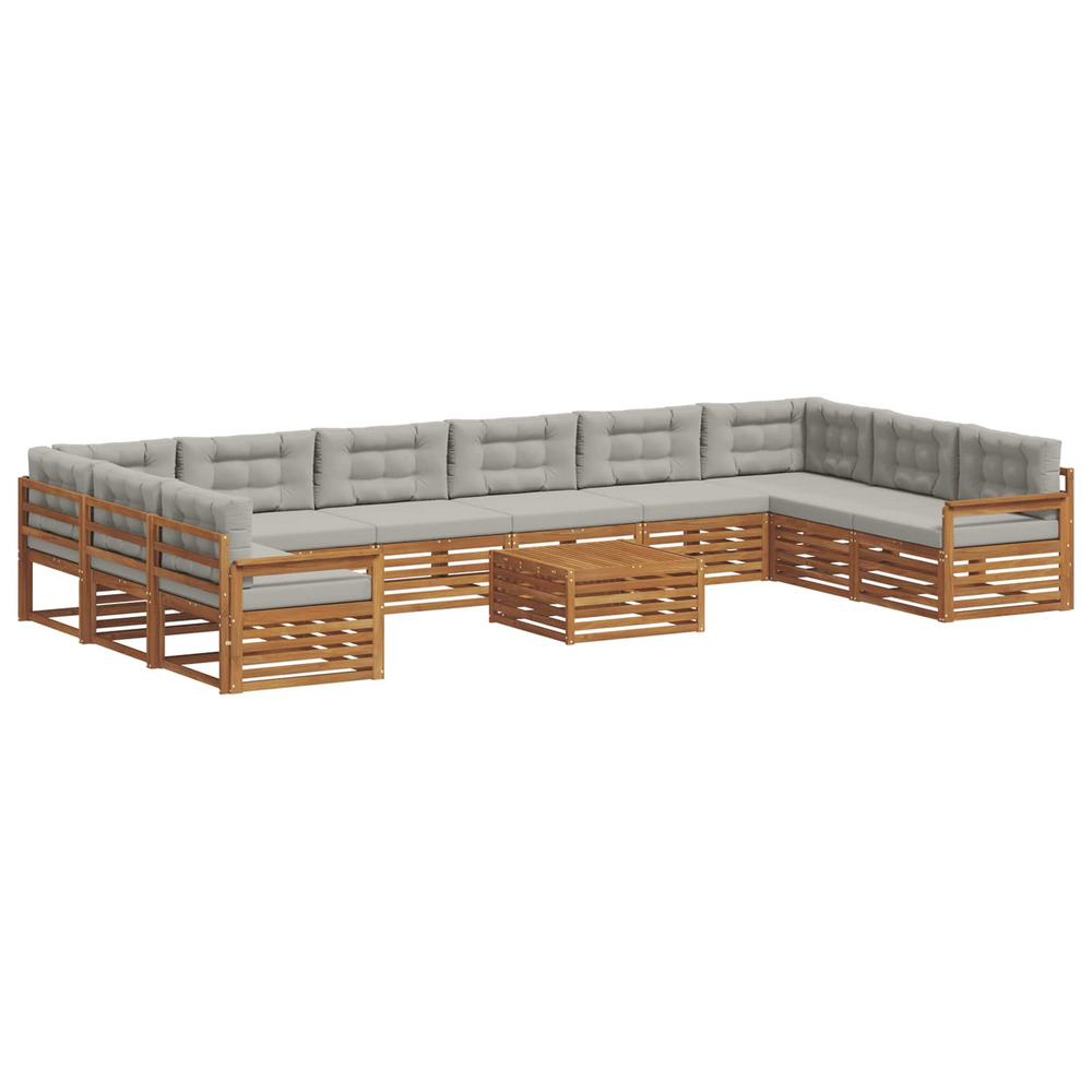 Ensembles de canapés avec coussin 11 pcs gris naturel et clair