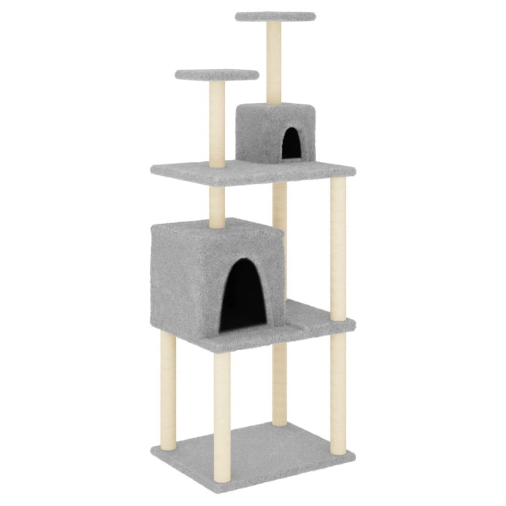 Arbre à chat avec griffoirs en sisal gris clair 167 cm