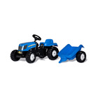 Tracteur a pedales + remorque rollykid new holland