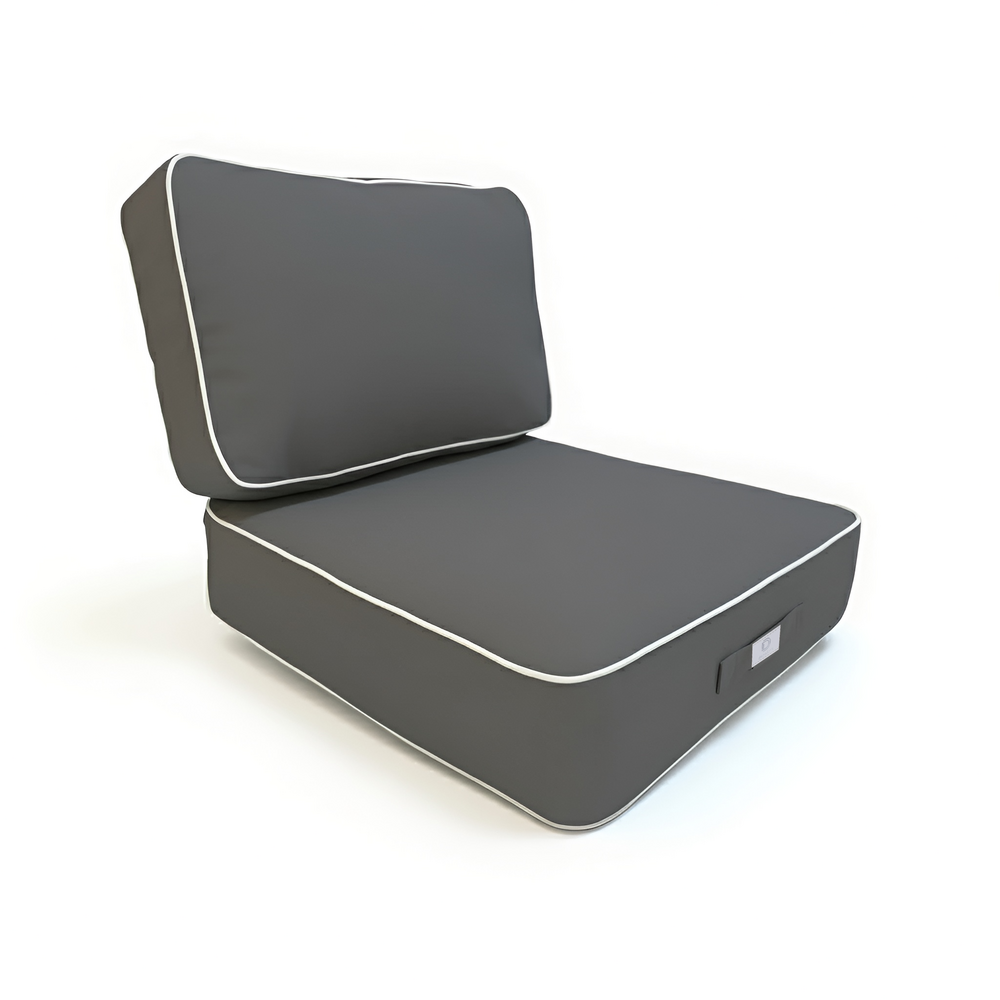 Coussins salon jardin premium déhoussable 50x50cm gris foncé