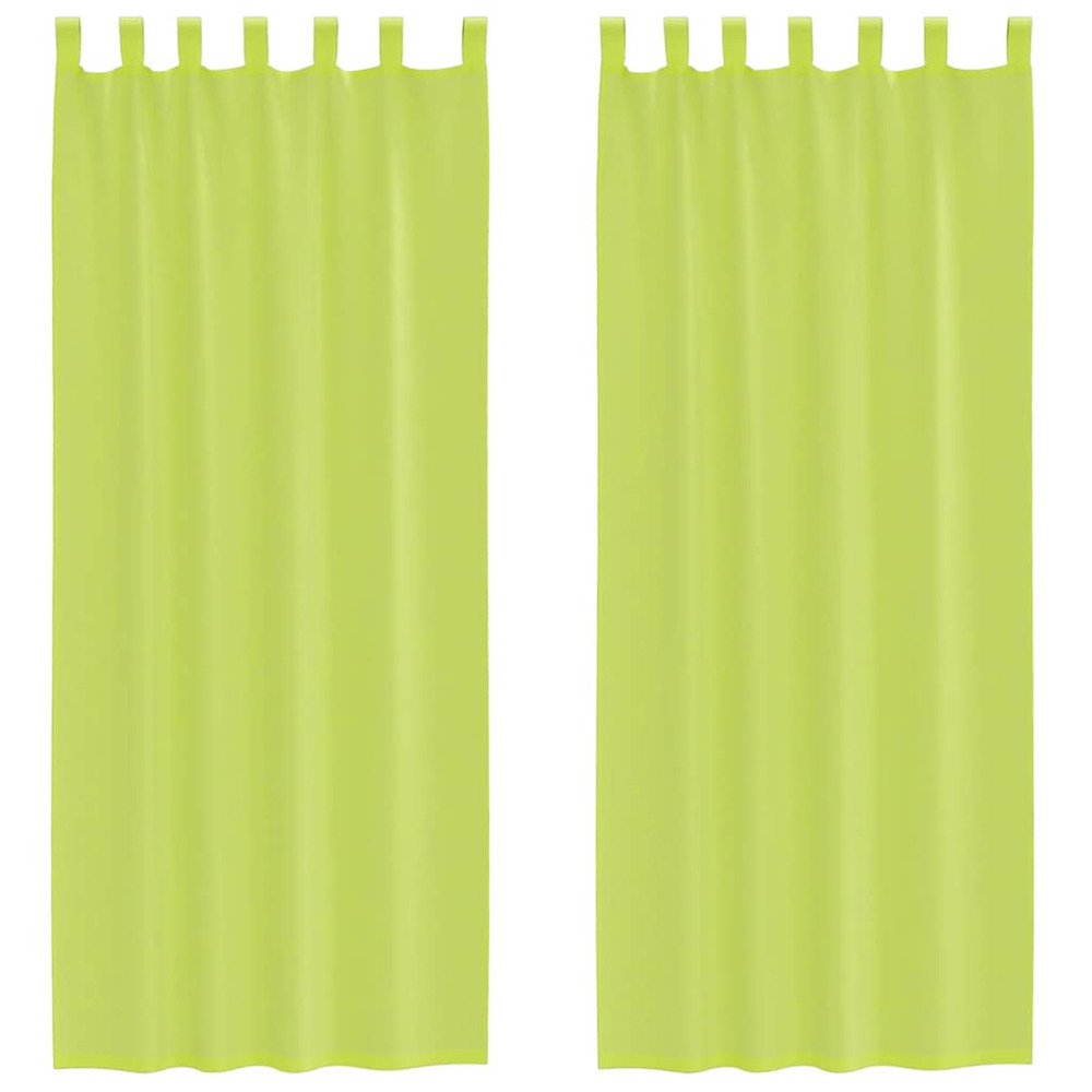 Rideaux en voile avec passants 2 pcs vert pomme