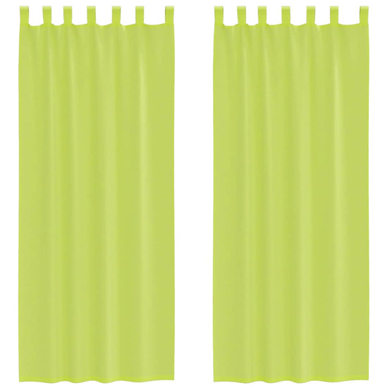 Rideaux en voile avec passants 2 pcs vert pomme