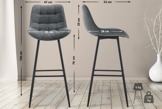 Tabouret de bar tissu dartford