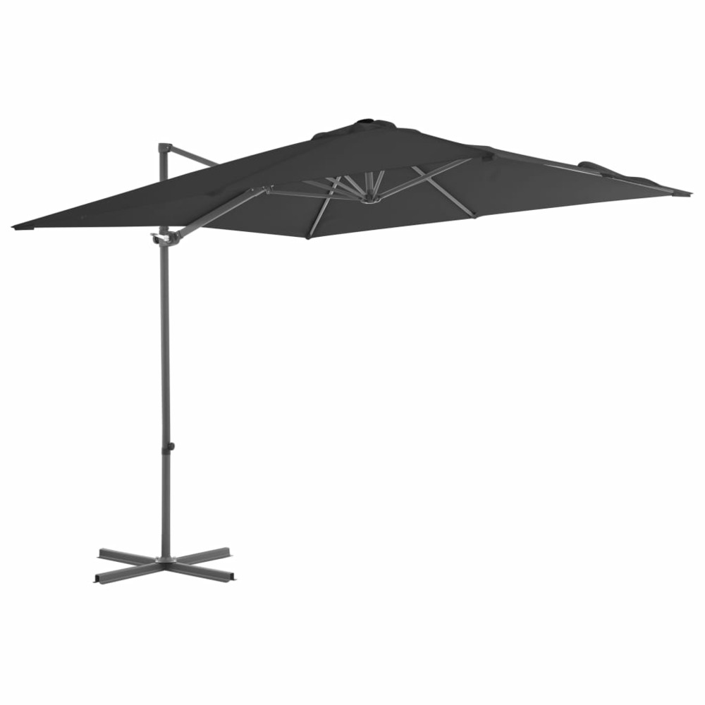 Parasol de jardin en porte-à-faux avec mât en acier anthracite