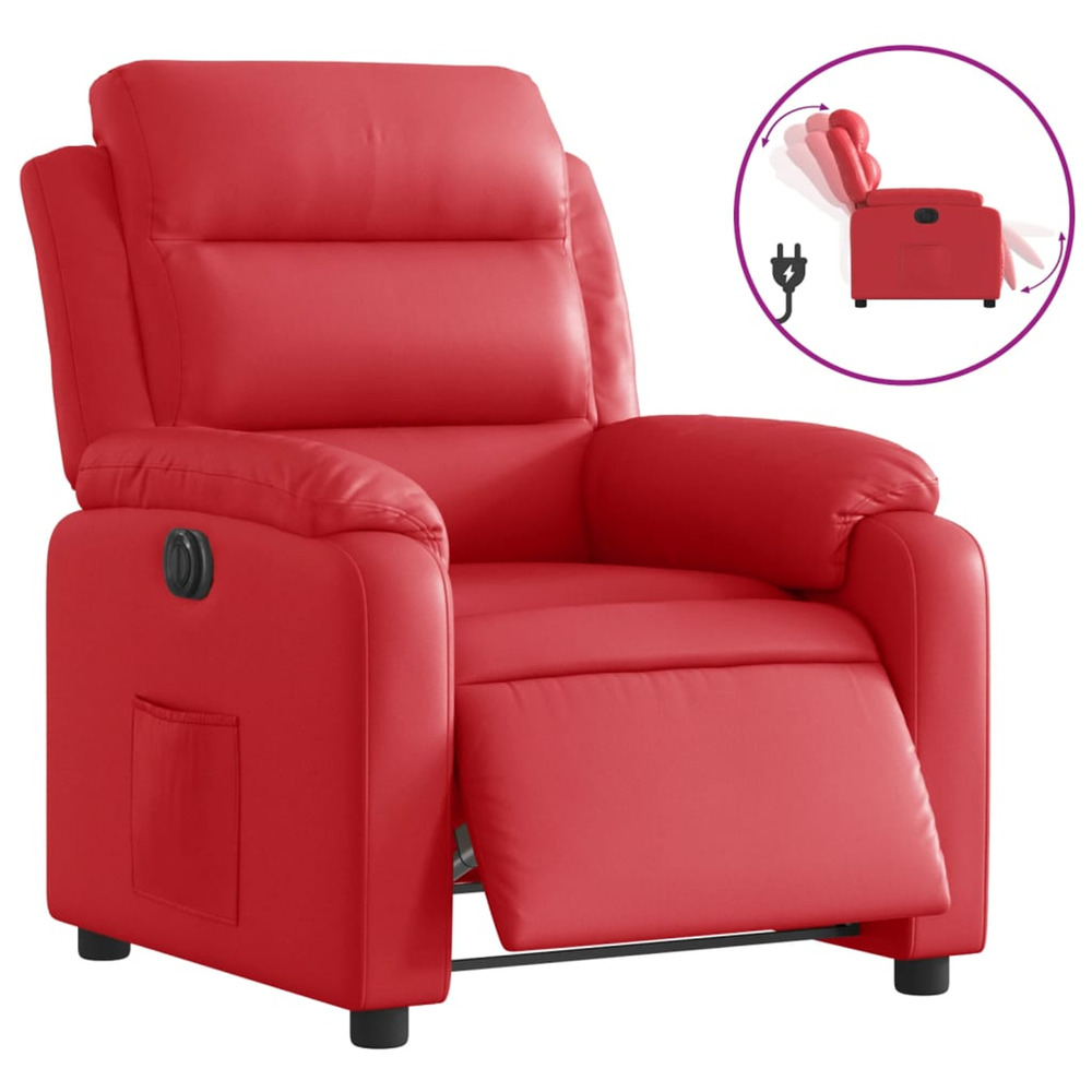Fauteuil inclinable électrique rouge similicuir