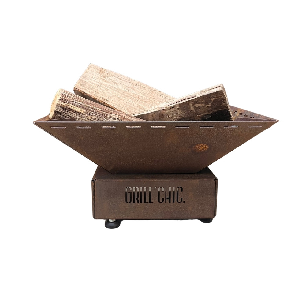 Mini cevenol simple cuve corten - brasero s carré - compact et pratique pour un usage optimisé en extérieur