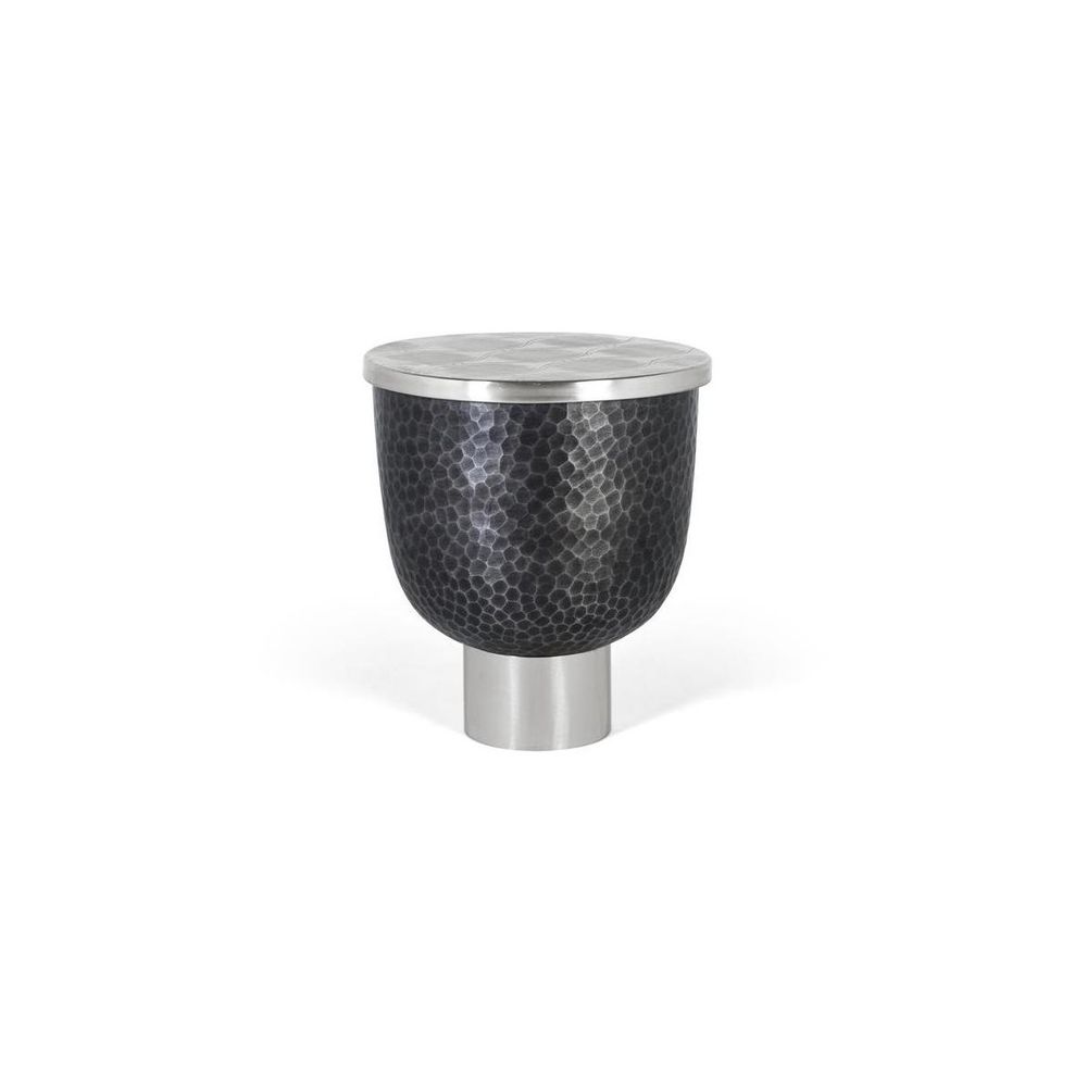 Table basse aluminium gris - clothilde décoration d'autrefois