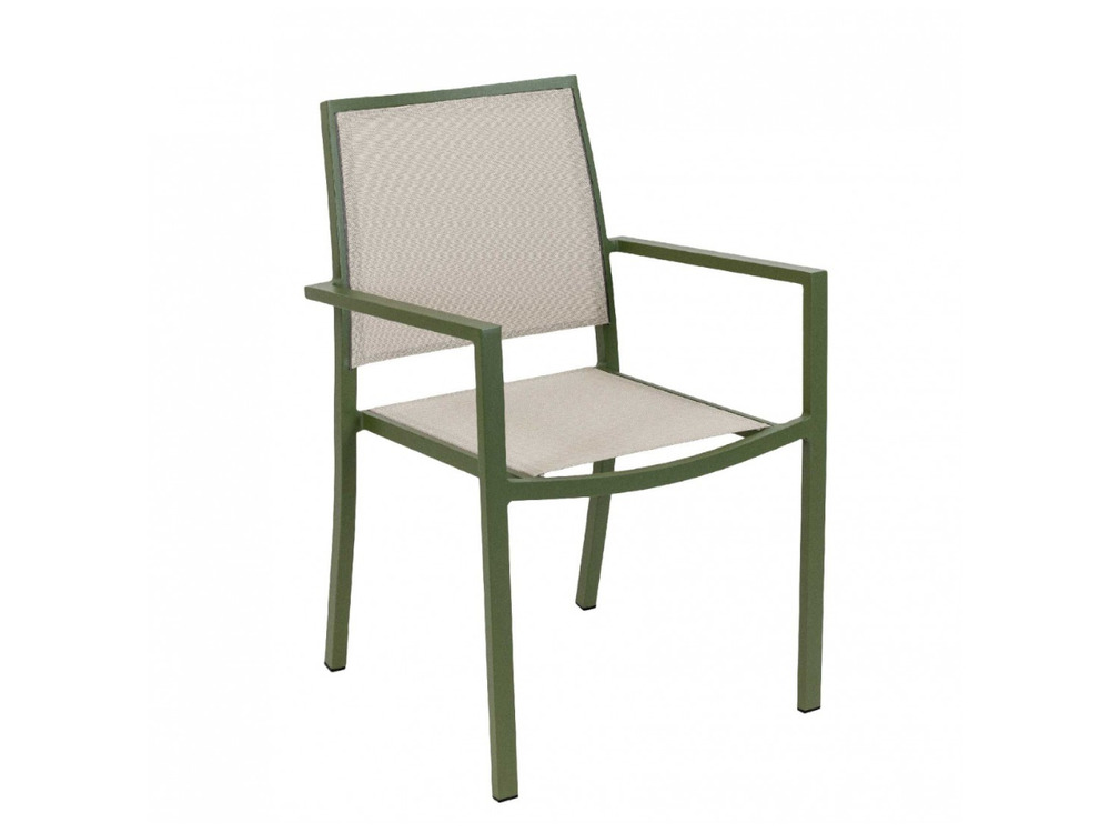 2 fauteuils de jardin en aluminium santorin kaki
