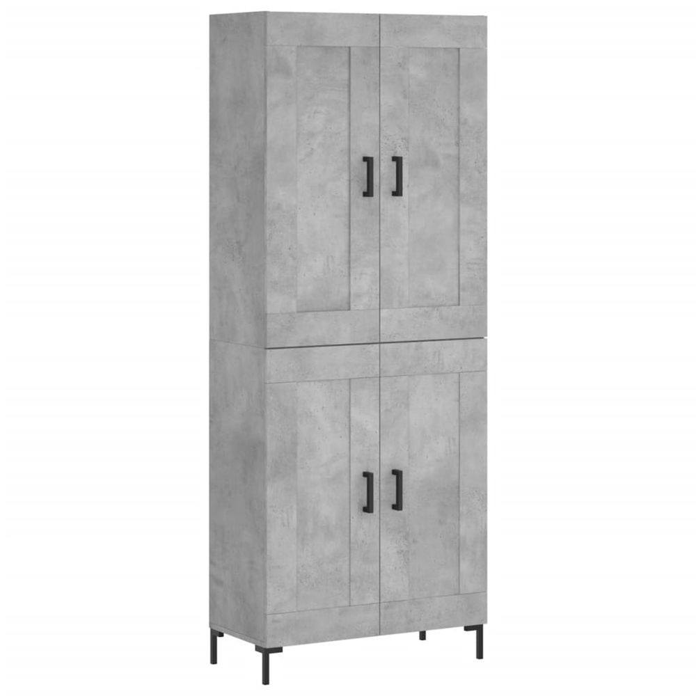 Buffet haut gris béton 69,5x34x180 cm bois d'ingénierie