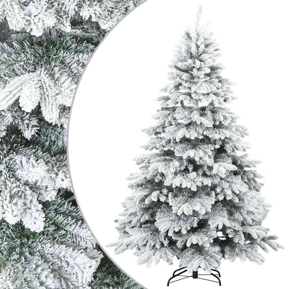 Sapin de noël artificiel à branches pliantes, duveteux de neige