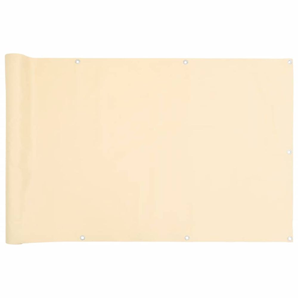 Écran d'intimité de balcon crème 600x90 cm pvc