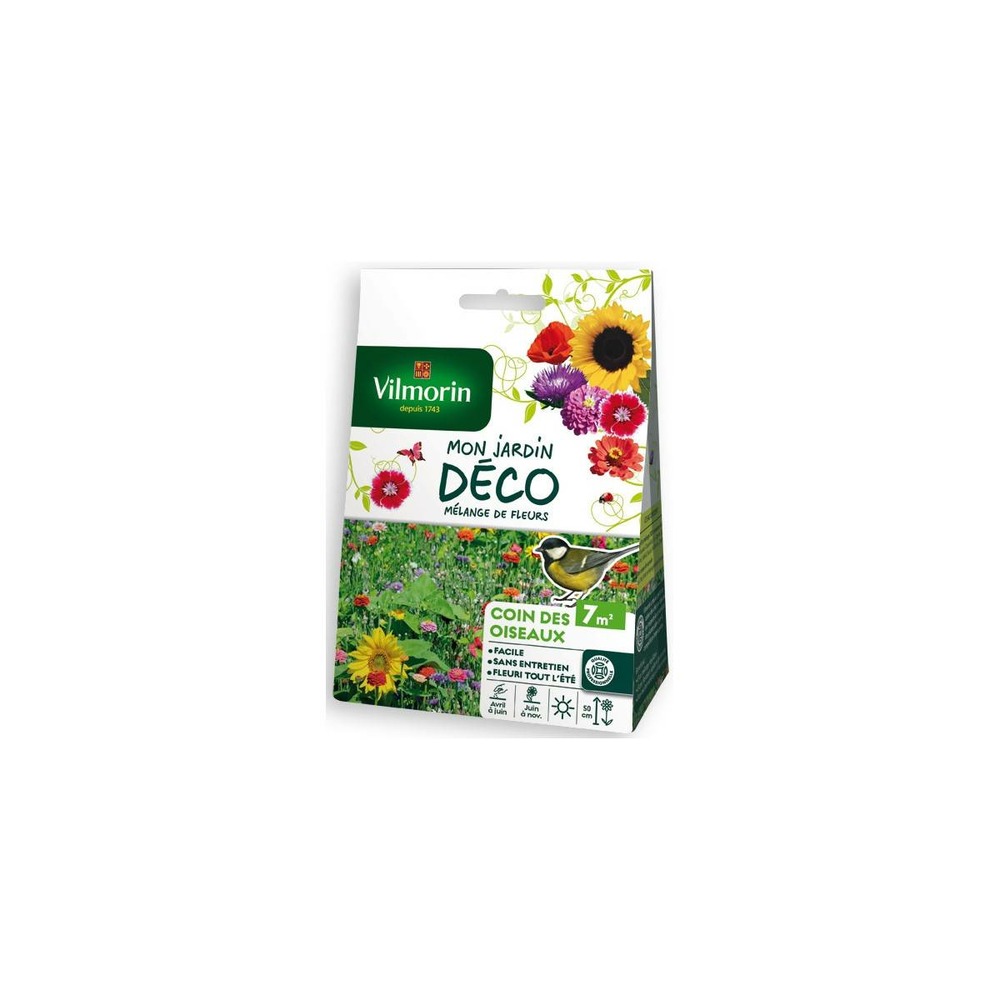 Sachet graines mélange de fleurs coin des oiseaux 7m2