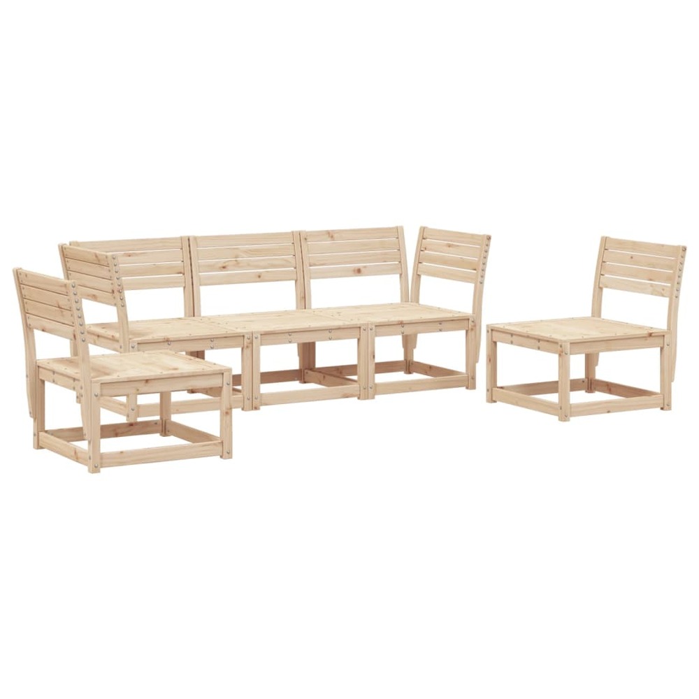 Salon de jardin 5 pcs bois de pin massif