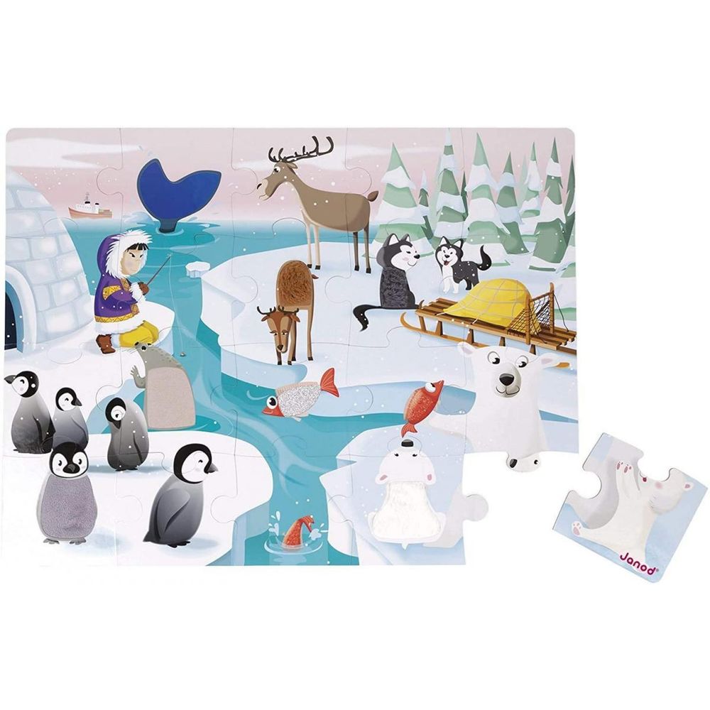 Puzzle tactile la vie sur la banquise 24 pieces