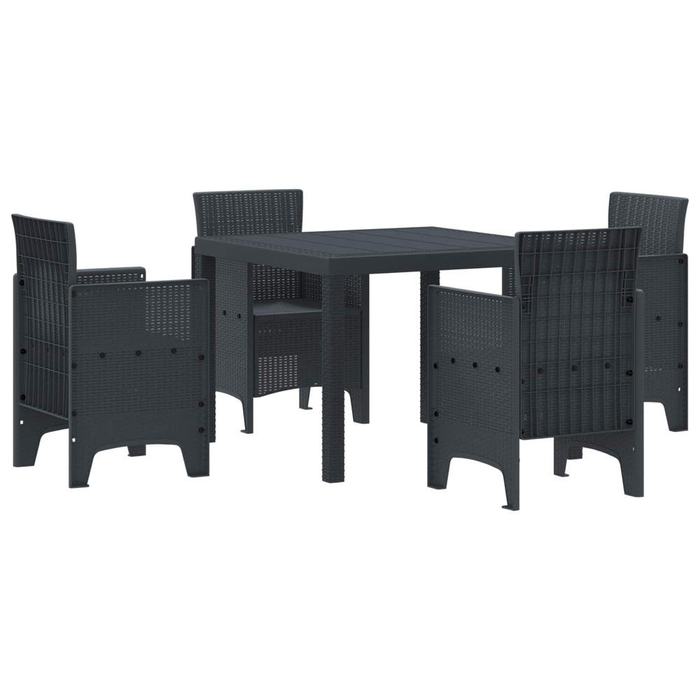 Ensemble de salle à manger pour jardin 5 pcs anthracite